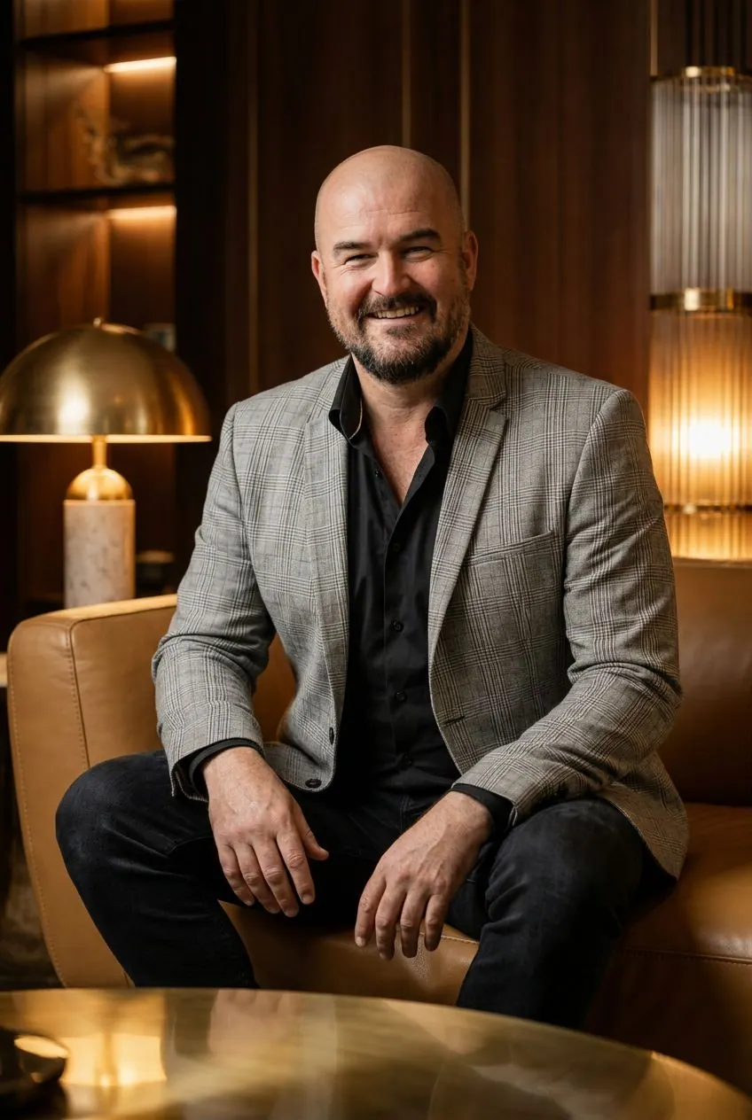 Tony Lawson seated in the luxury lounge
